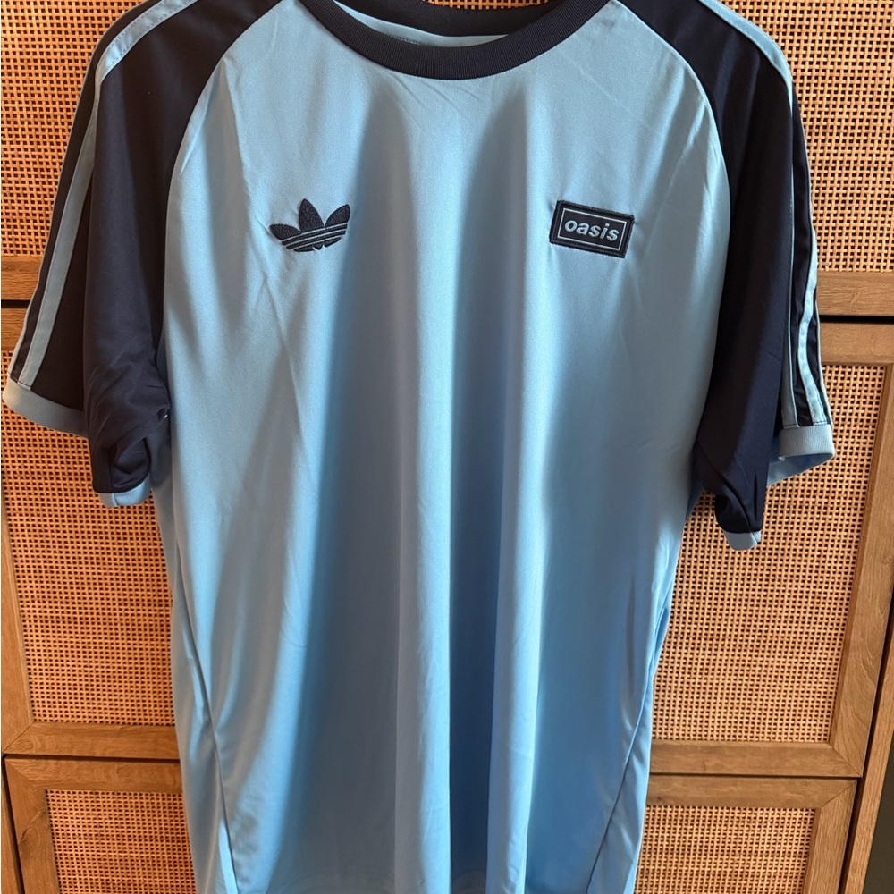 Oasis x Adidas Blue 3-Stripes Shirt